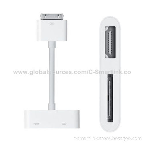 HDMI Adapter for iPad to HDMI Port, Dock 30-pin Male to HDMI Female, 9.5-inch Length, Cracked